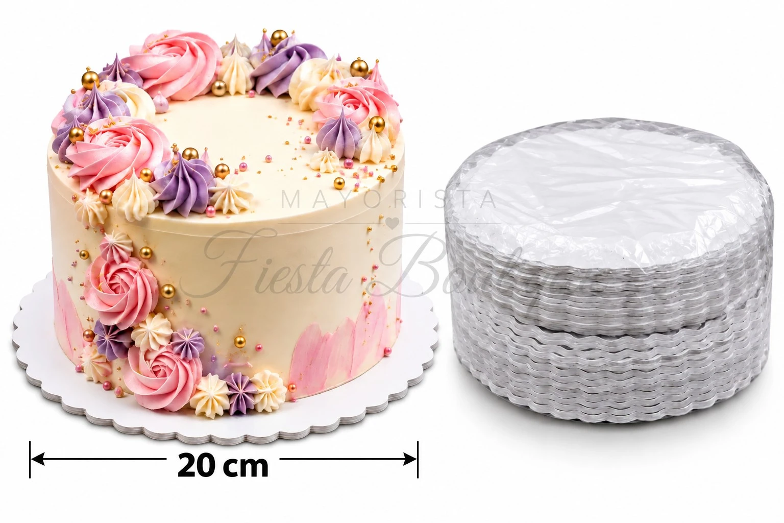 base de torta 20 cm descartable