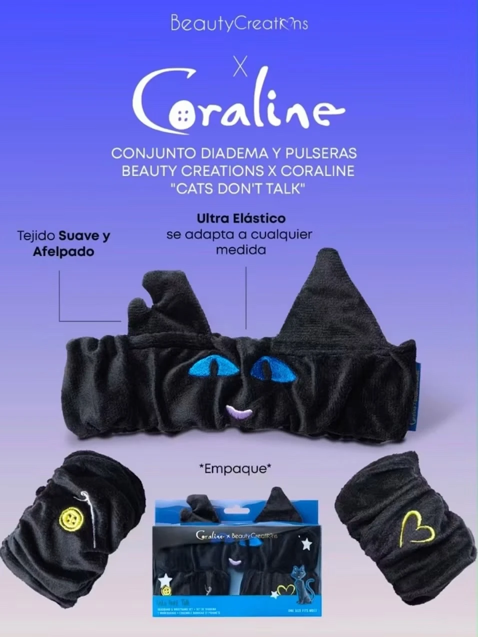Diadema y muñequeras Coraline xbeauty creations