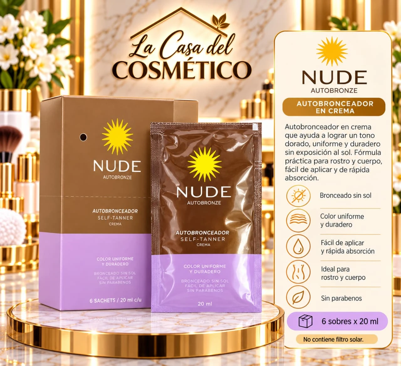 nude autobronceador nude sobre x20 ml.jfif