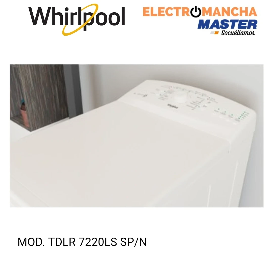 LAVADORA CARGA SUPERIOR WHIRLPOOL TDLR7220LS SP/N  7 KG. 1200 RPM. 3