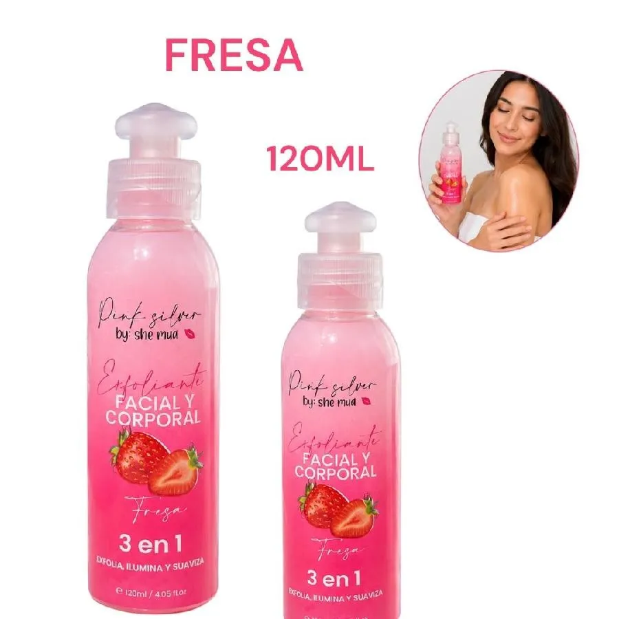 exfoliante facial y corporal fresa 120ml pink silver