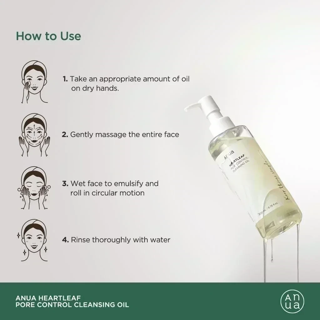 Anua HEARTLEAF PORE CONTROL CLEANSING OIL, 200ml 2