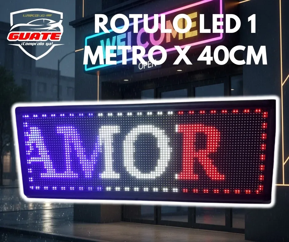 ROTULO LED PROGRAMABLE 1 METRO X 40 CM 