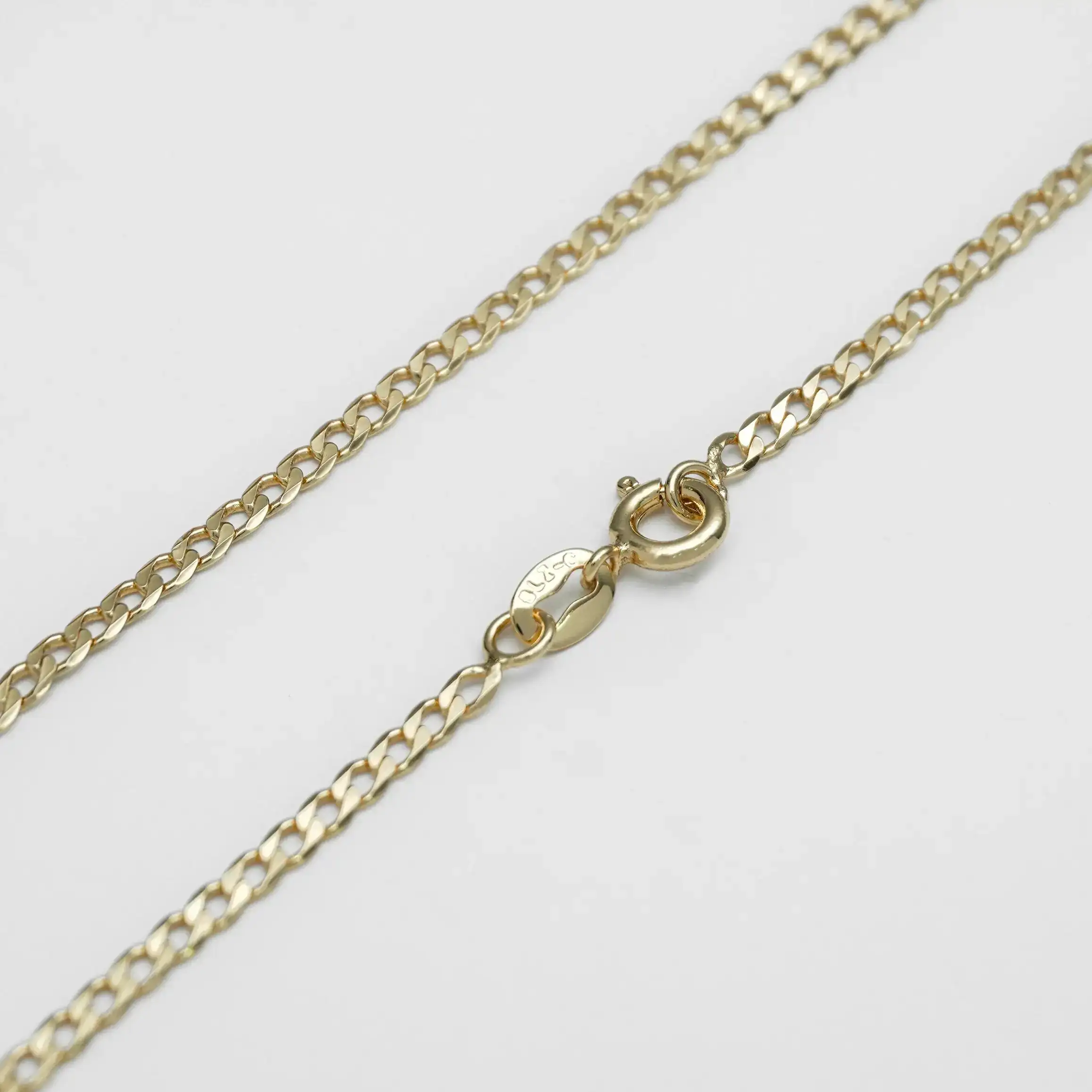 Cadena Cubana Plana Diamantada 2mm 50cms
