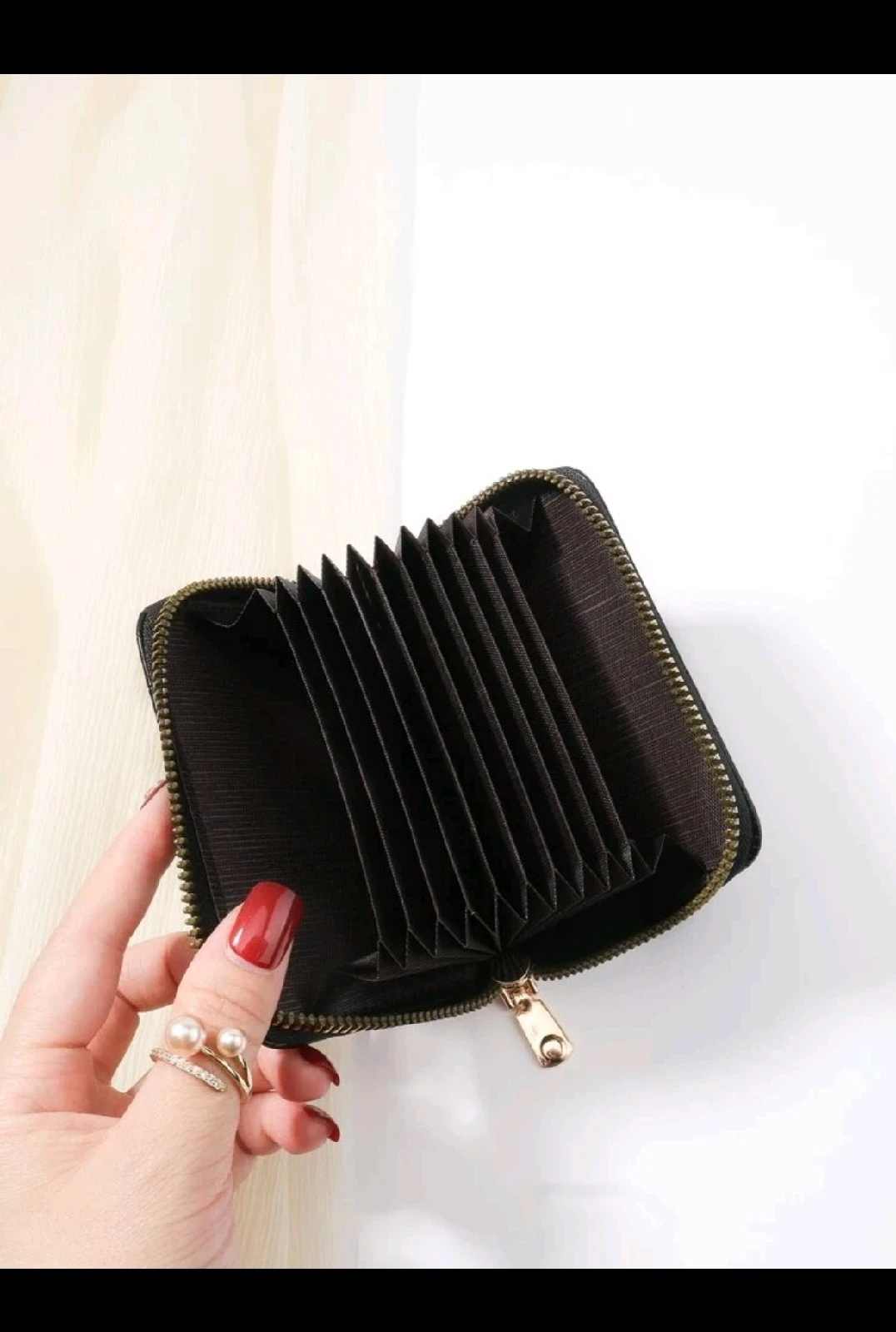 Monedero Tarjetero Organizador para Dama Southland & Kangaroo - Cartera Corta con Textura de Cocodrilo, Cierre de Cremallera y Desplegable Tipo Acordeón 2