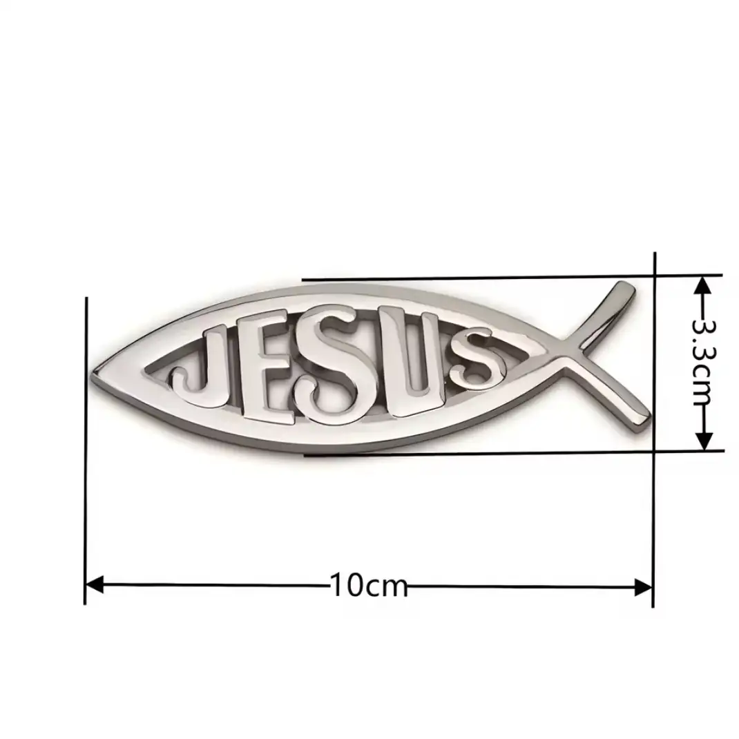 Emblema JESÚS Metal Cromado 3