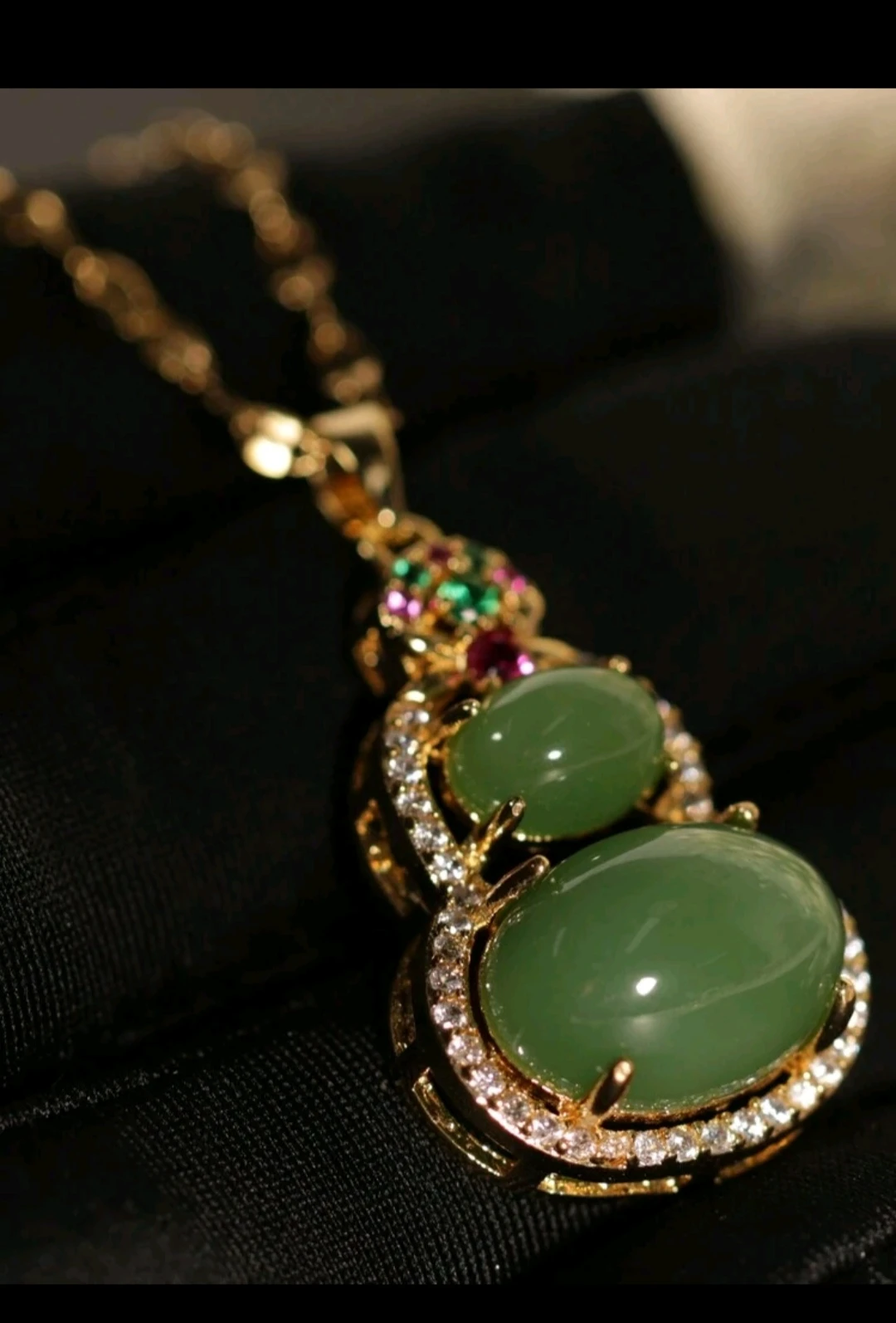 Collar colgante/ Calabaza: Suerte & Éxito. Jade imitación  4