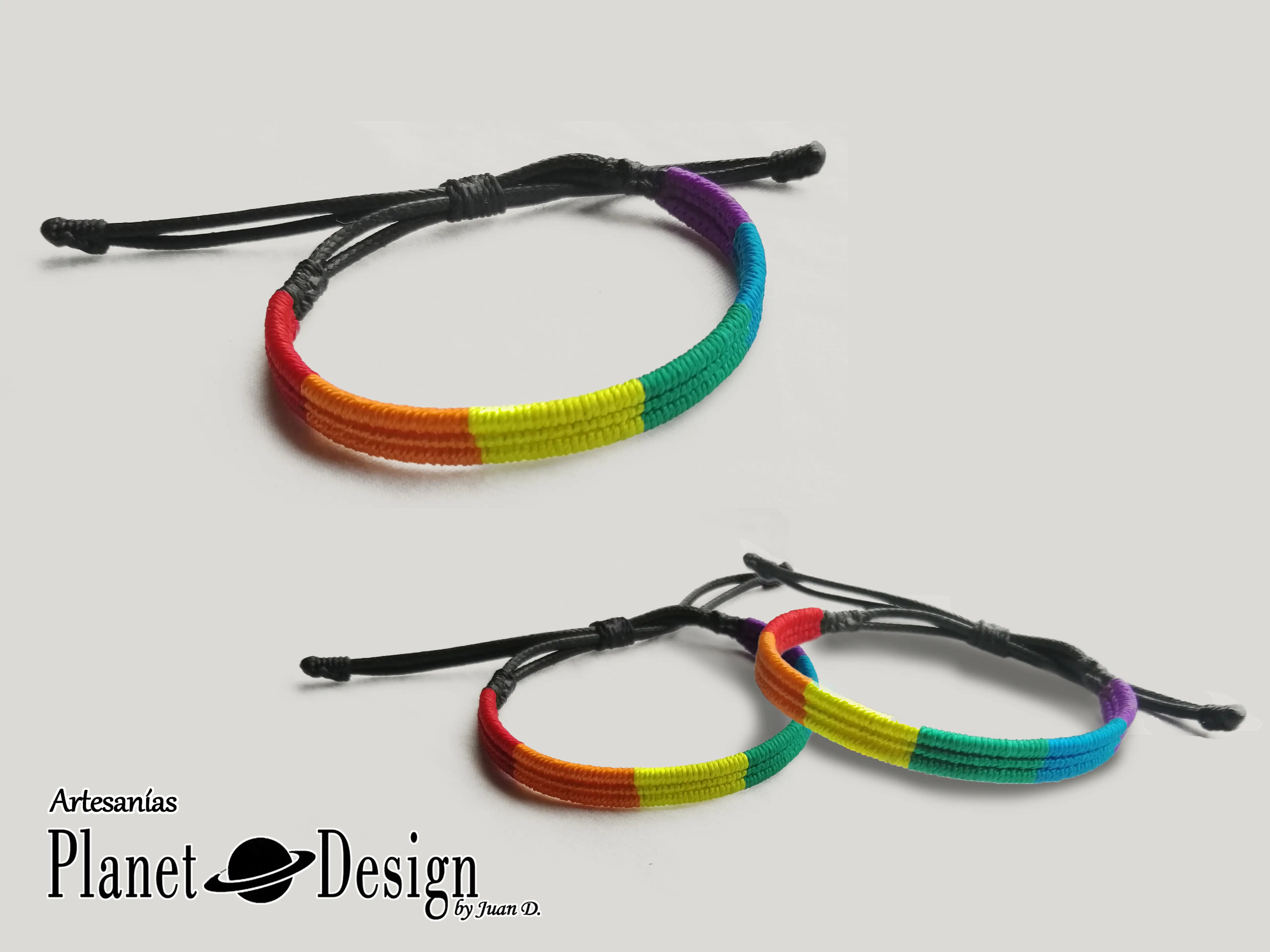 Pulsera 6 colores doble hilo cuero