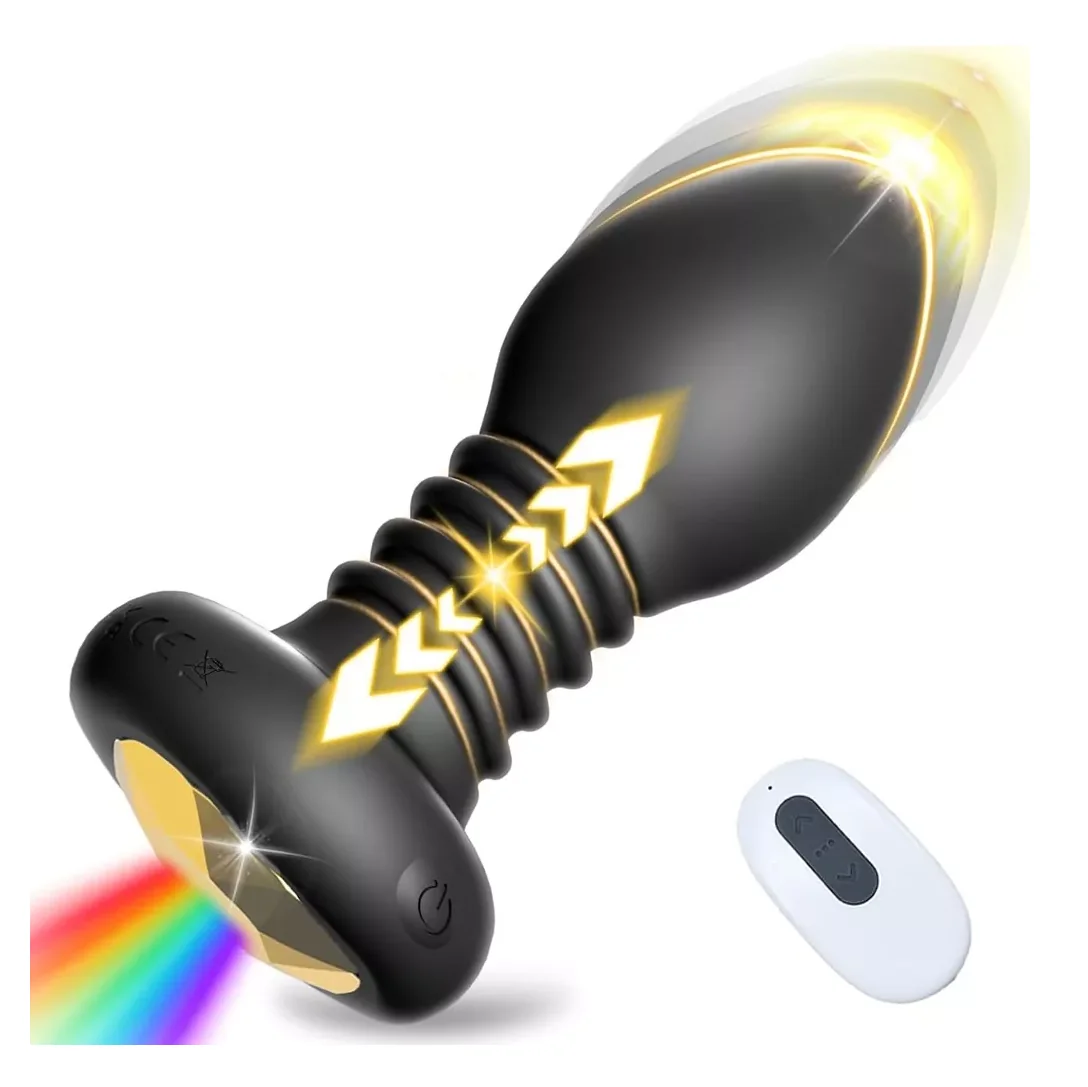 Vibrador Plug Anal Vibrador Telescópica Con Control Remoto