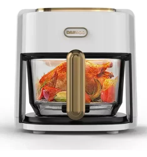 Freidora Aire Daewoo S/Aceite Digital Bowl Vidrio 4.5 Lts Color Blanco