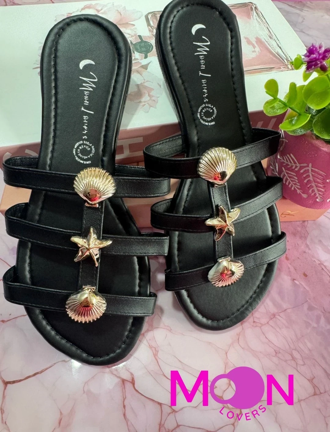 Mod.1040 Mayoreo Sandalia Negro estoperoles Mar 