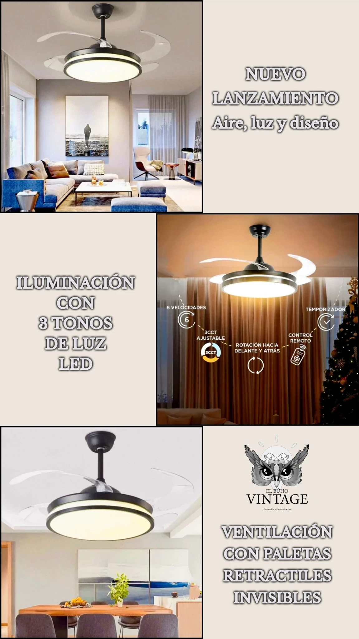 LÁMPARA LED VENTILADOR  2