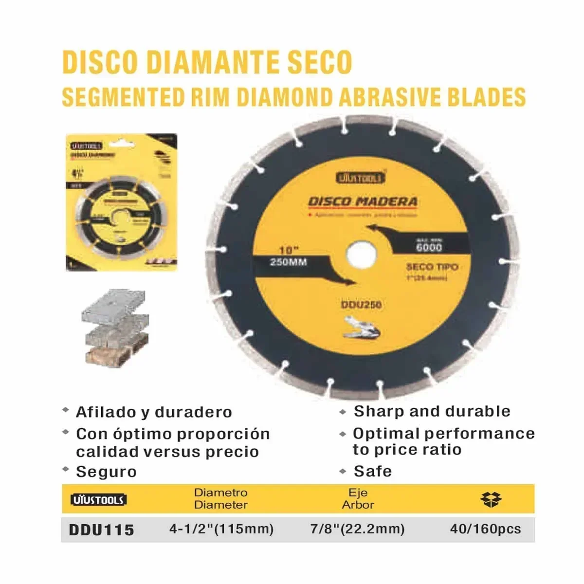 DISCO DIAMOND SEGMENT Concreto UYUST 4 1/2" / 115mm