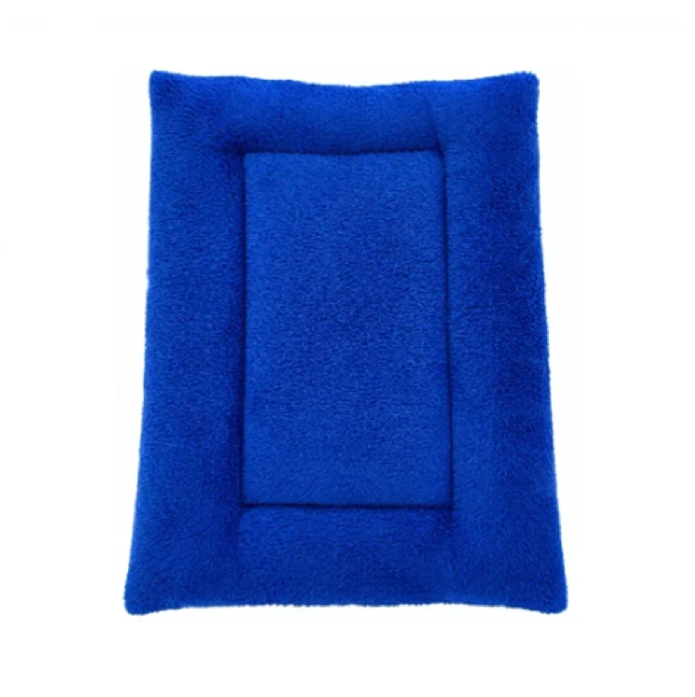 Cama Colchoneta Carnero Para Mascotas Perros Y Gatos Azul