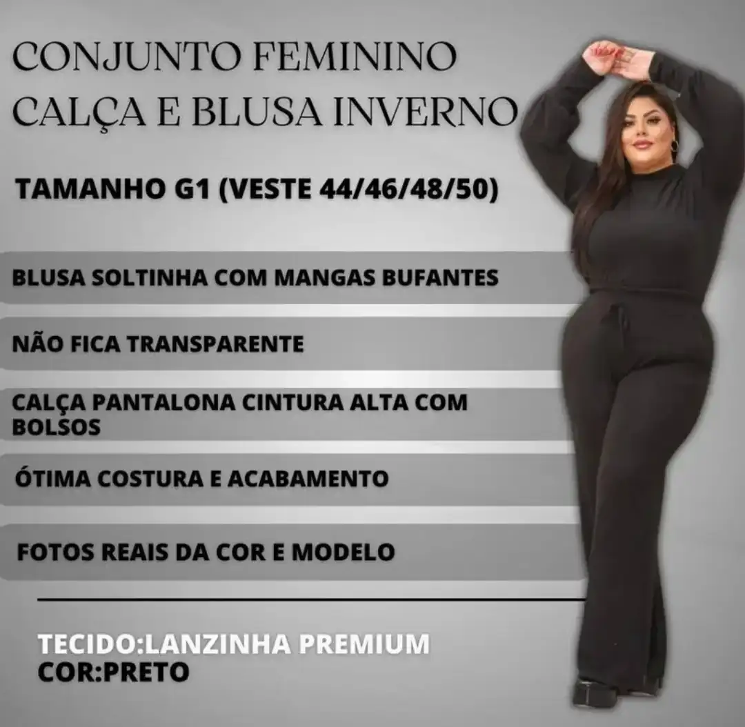 Conjunto  lanzinha com calça veste ate o tamanhos  50 3