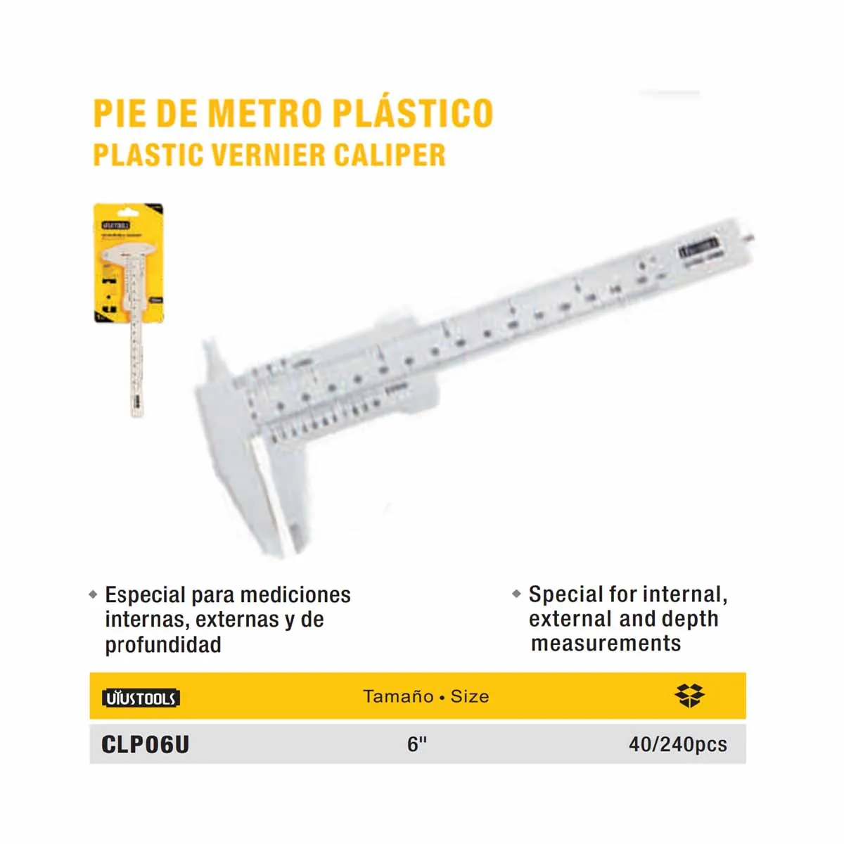 CALIBRADOR PLASTICO UYUST 6" 150mm