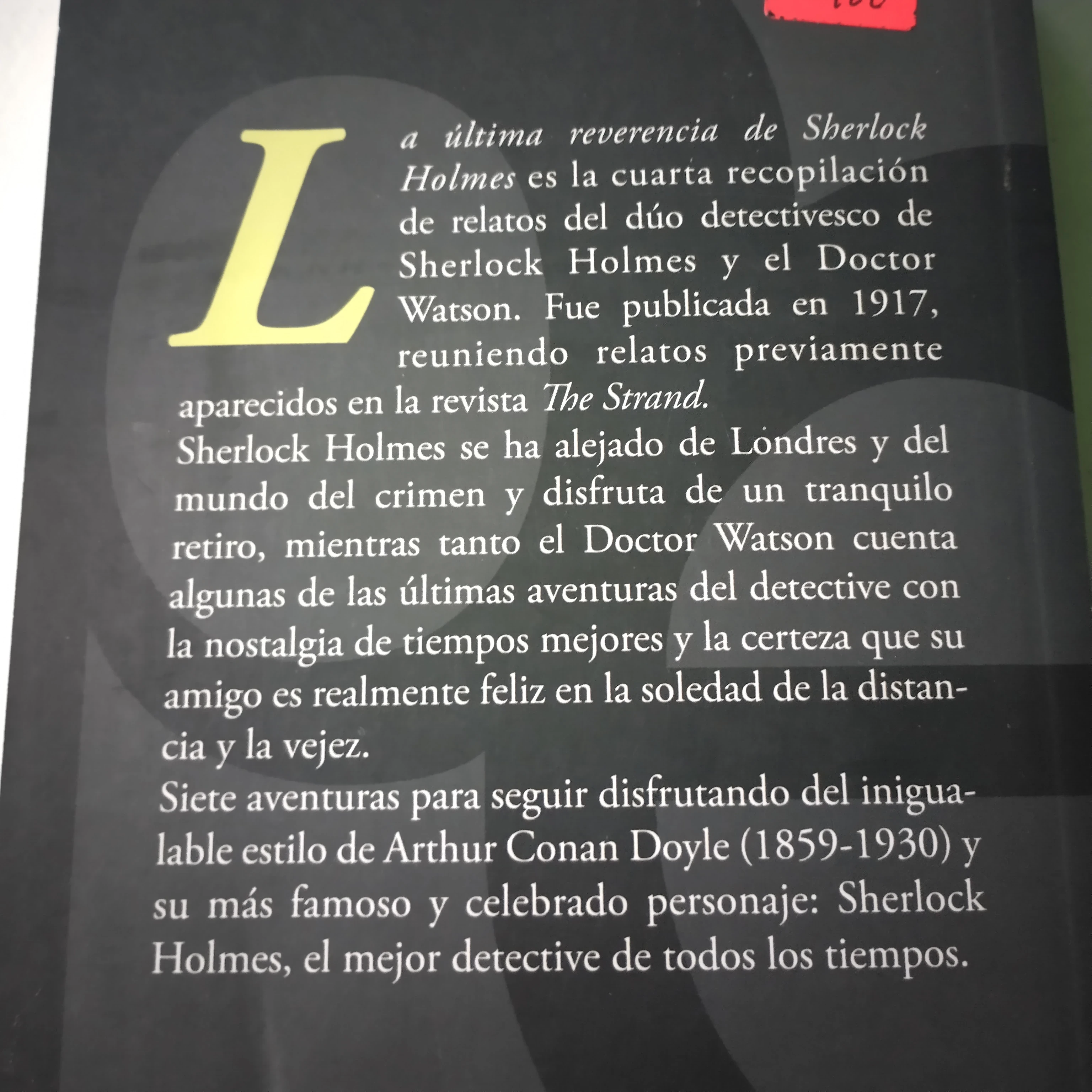 La última reverencia de Sherlock Holmes, Arthur Conan Doyle, nuevo  2