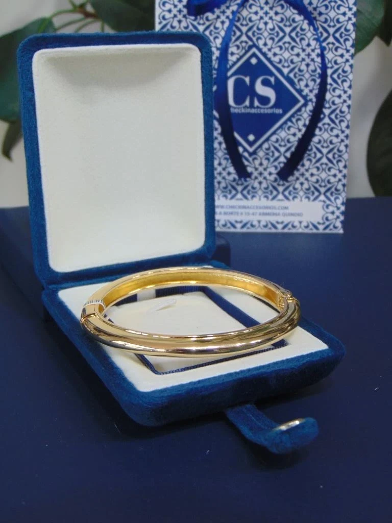 PULSERA ACERO DOR ARO LISA TUBULAR