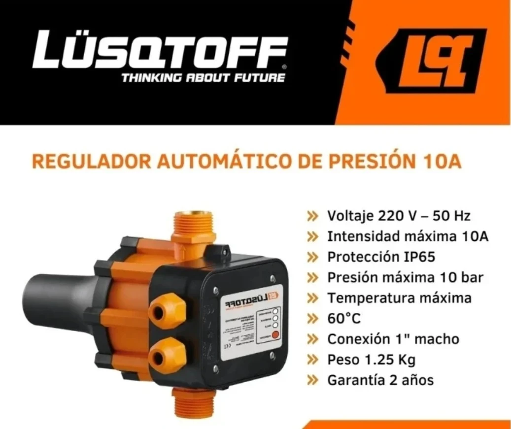 Regulador Automatico De Presion Lusqtoff mps1 10a 10bar 220v