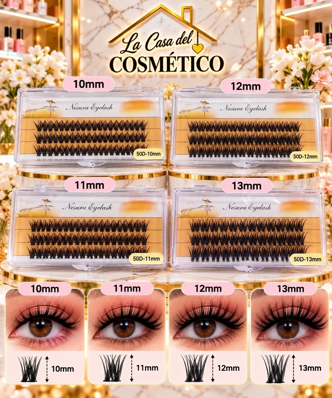 pestañas efecto ruso volumen glam 50d – nesura eyelash