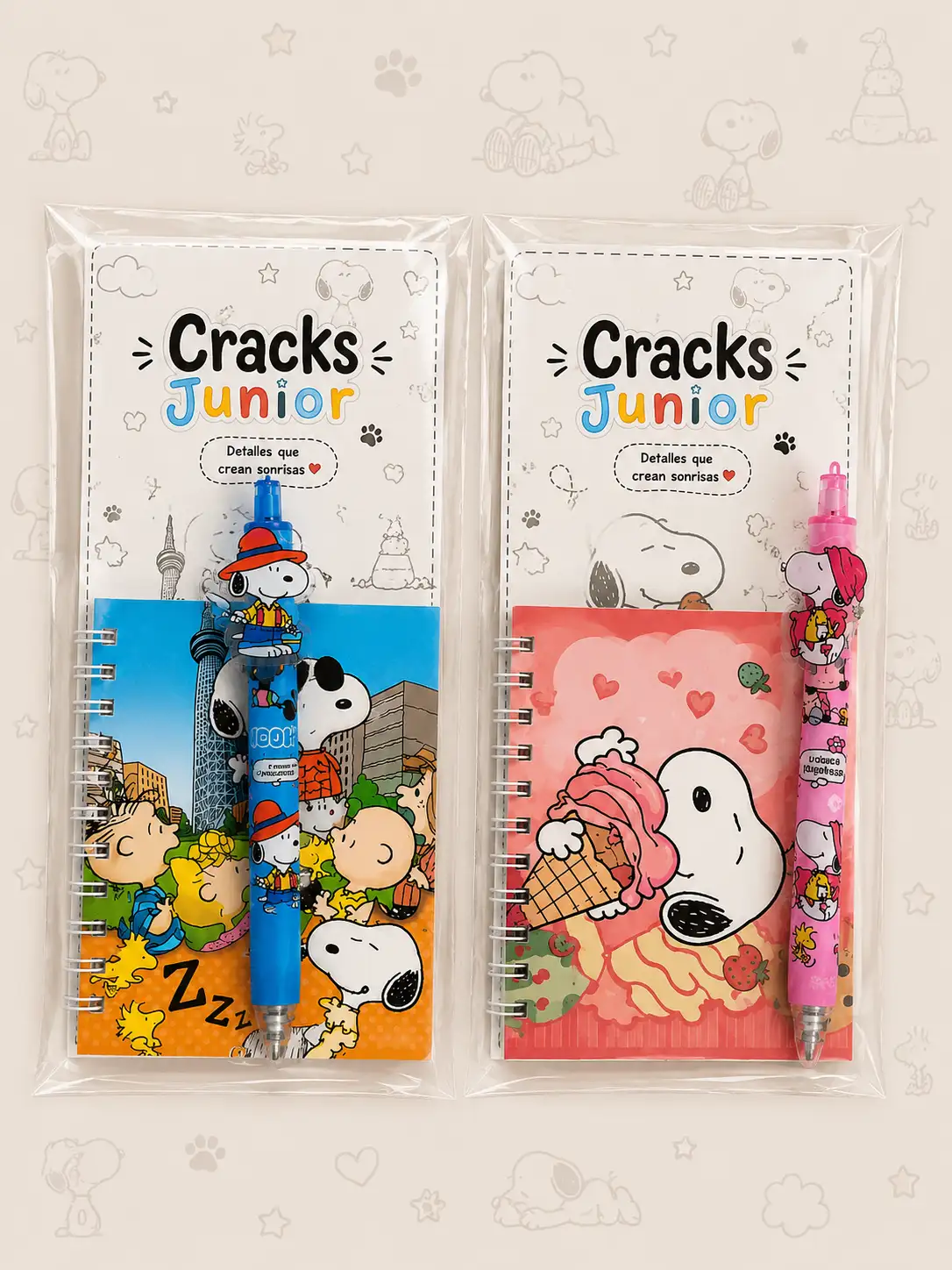 Kit Snoopy libreta peq. + Bolígrafo Aplique