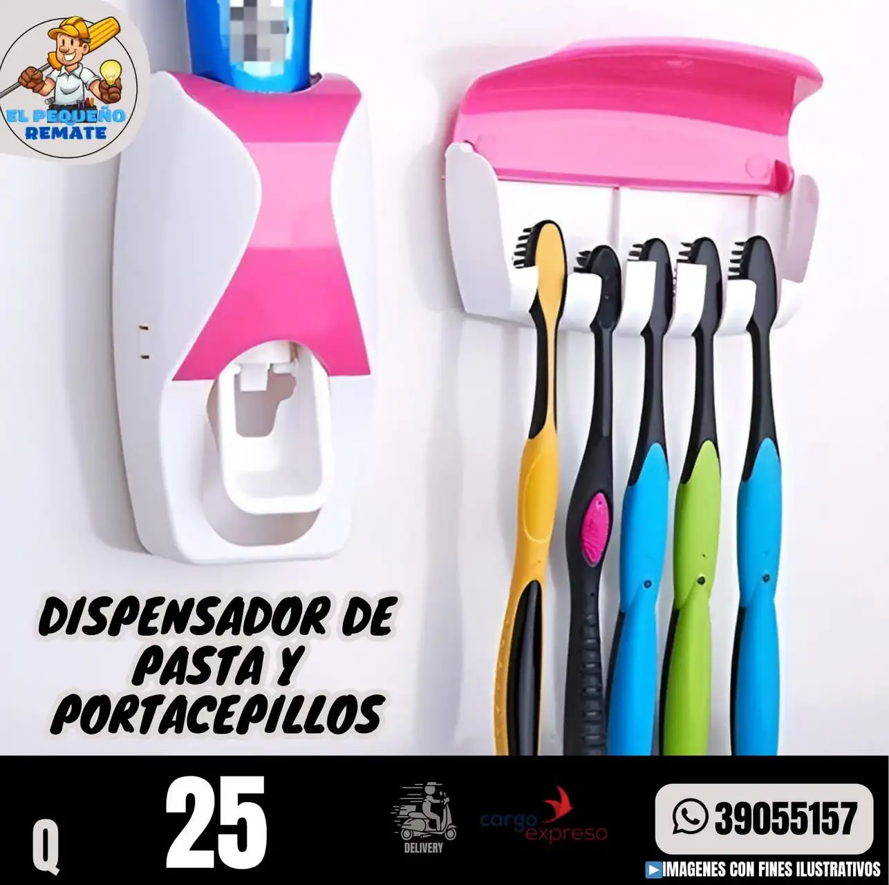DISPENSADOR DE PASTA Y PORTACEPILLOS 