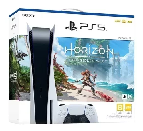 PlayStation 5 C/CD 825GB Horizon Forbidden West Bundle color blanco y negro