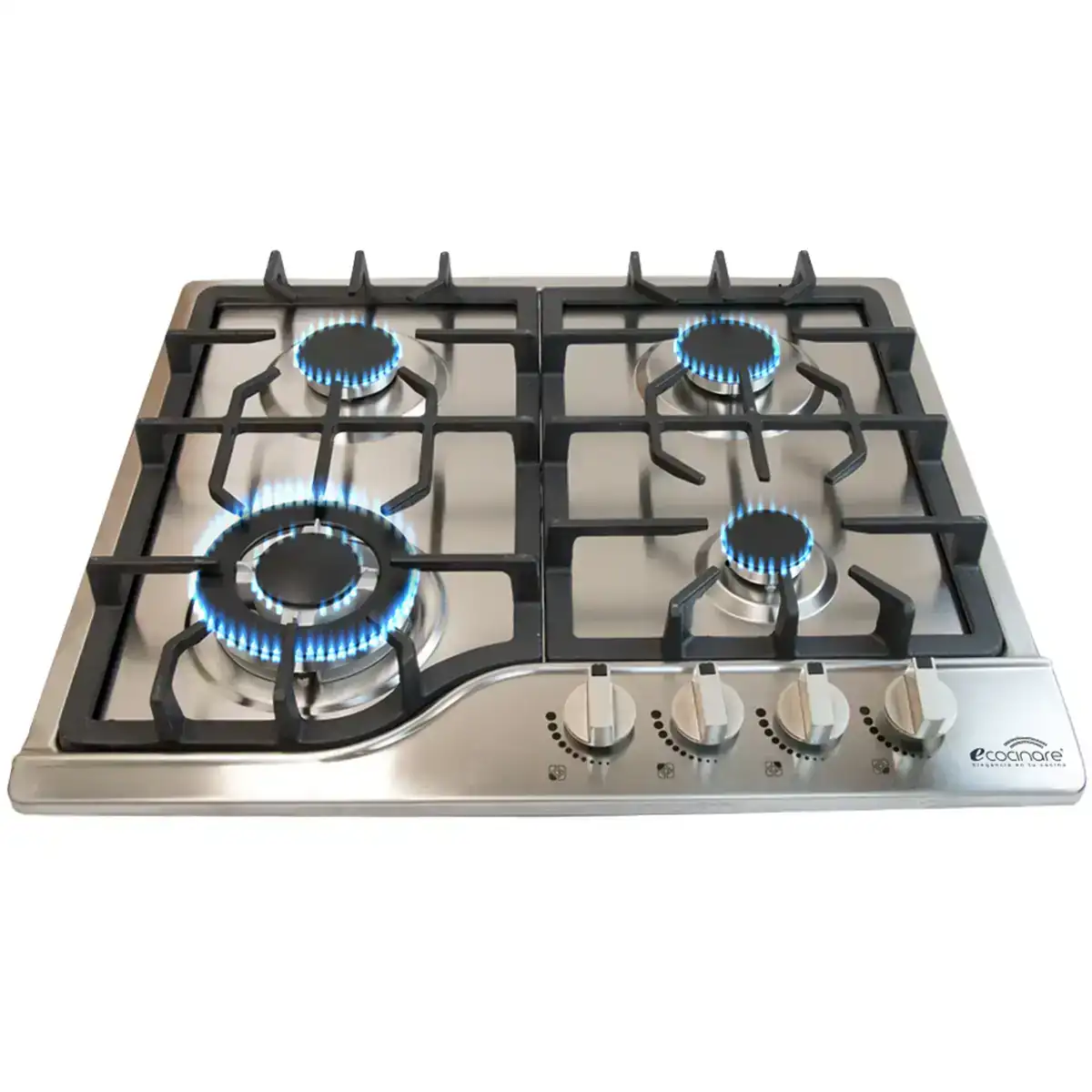 Parrilla empotrable de acero inoxidable  4 quemadores 