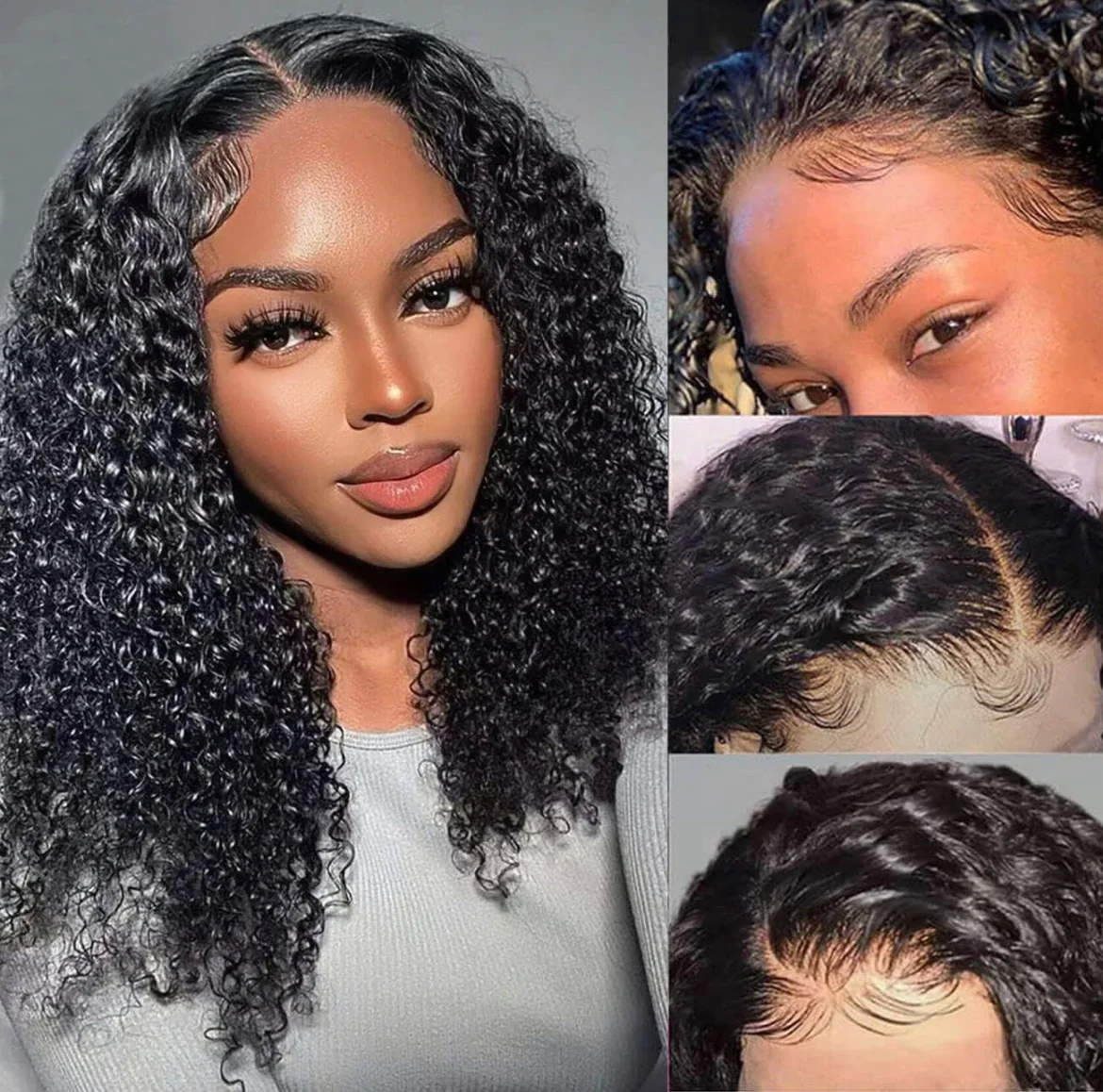 Peluca kinky curly de 18”