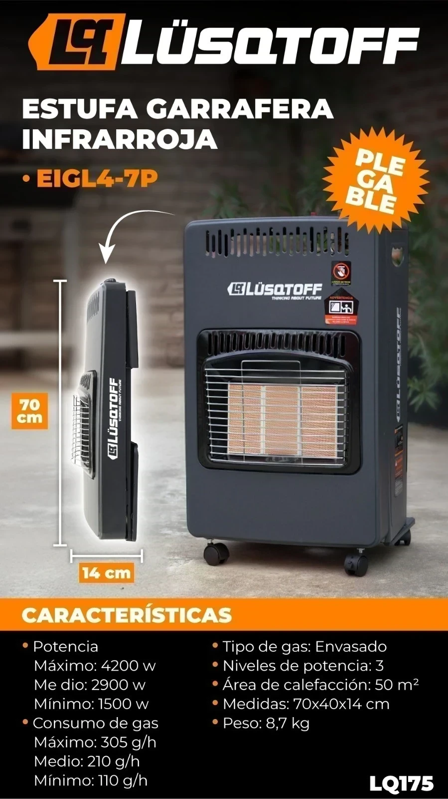 ESTUFA GARRAFERA PLEGABLE LÜQSTOFF