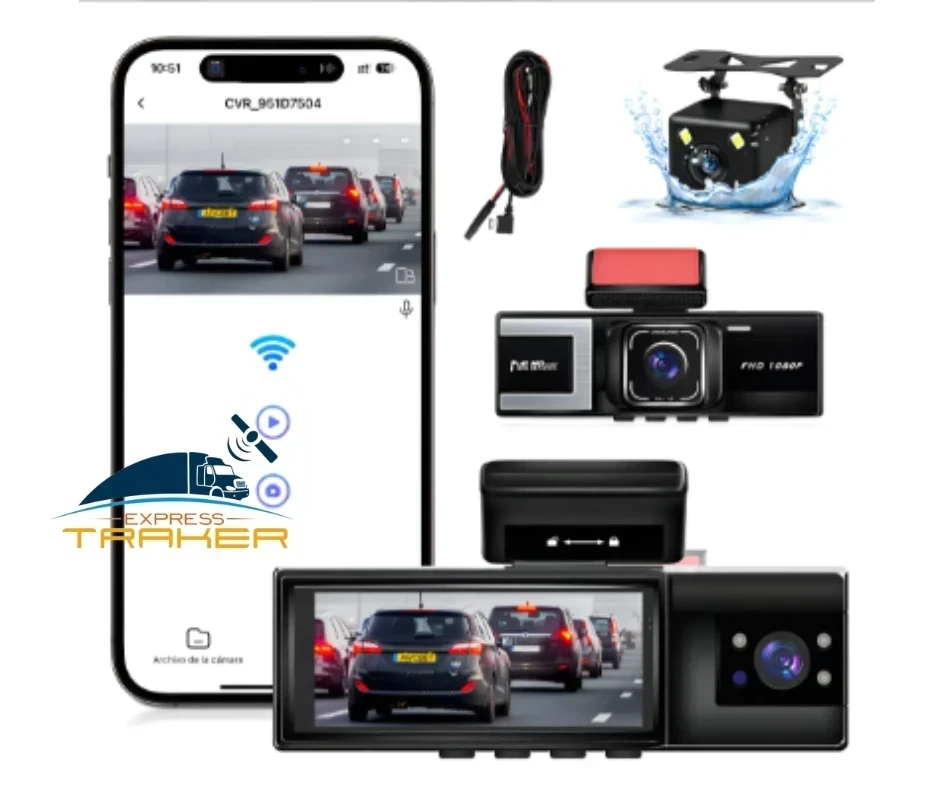 DASHCAM 3 CÁMARAS WIFI 64GB FIJA 2