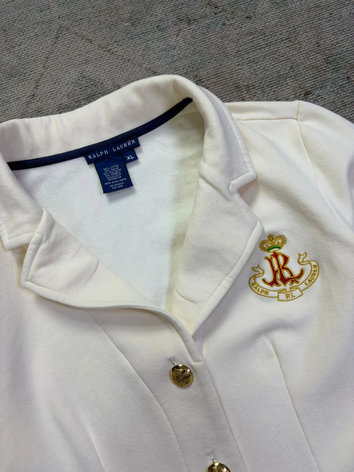 RALPH LAUREN EMBROIDERED CREST KNIT BLAZER 7