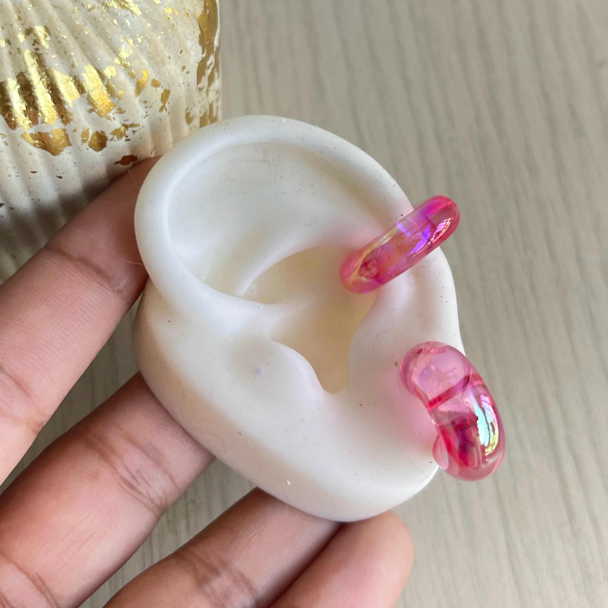 SET ARETES + EARCUFF BURBUJA ISABELLA