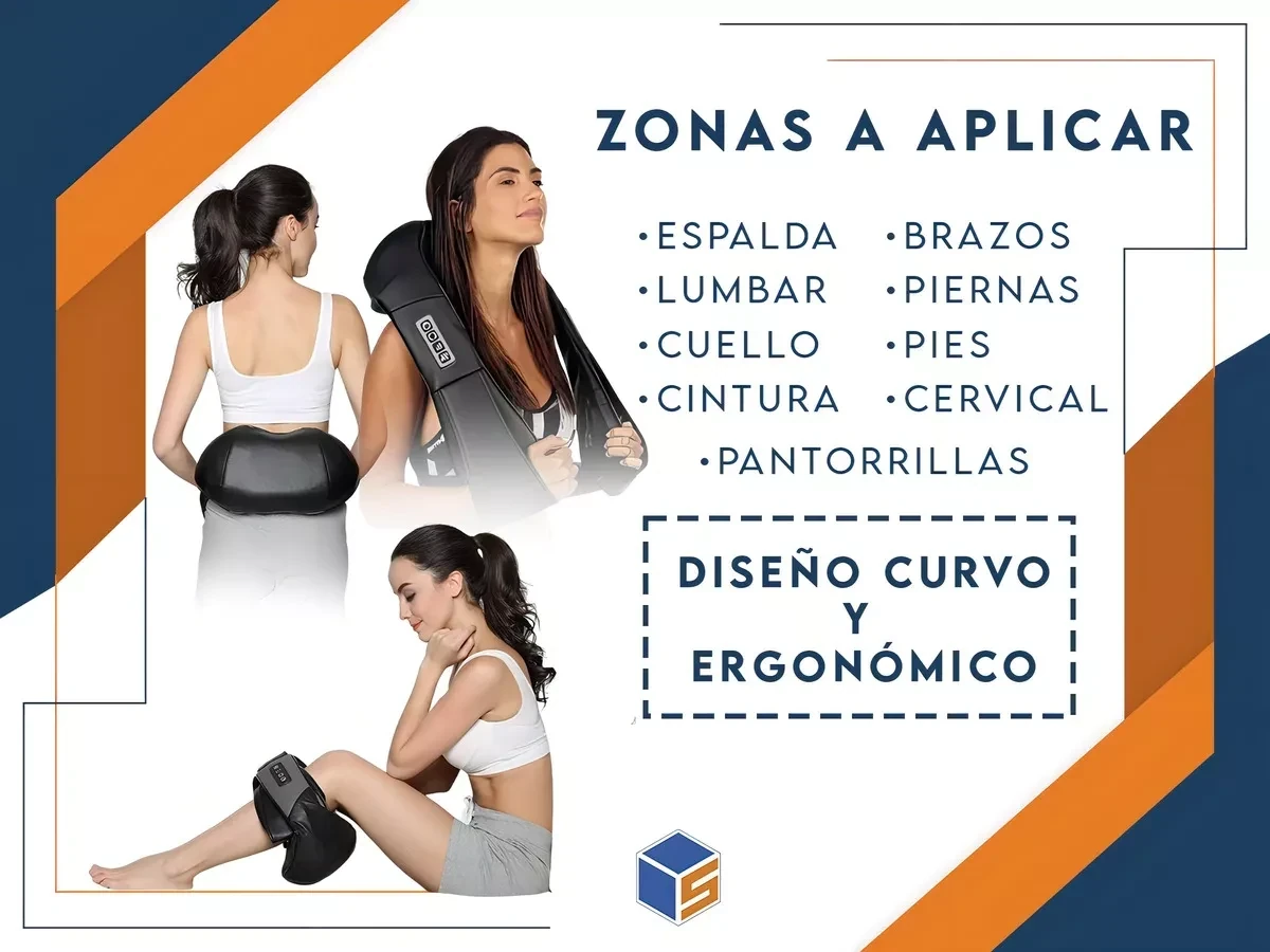 Masajeador Cervical Espalda Hombros Pie Calor Lumbar Waggs 3