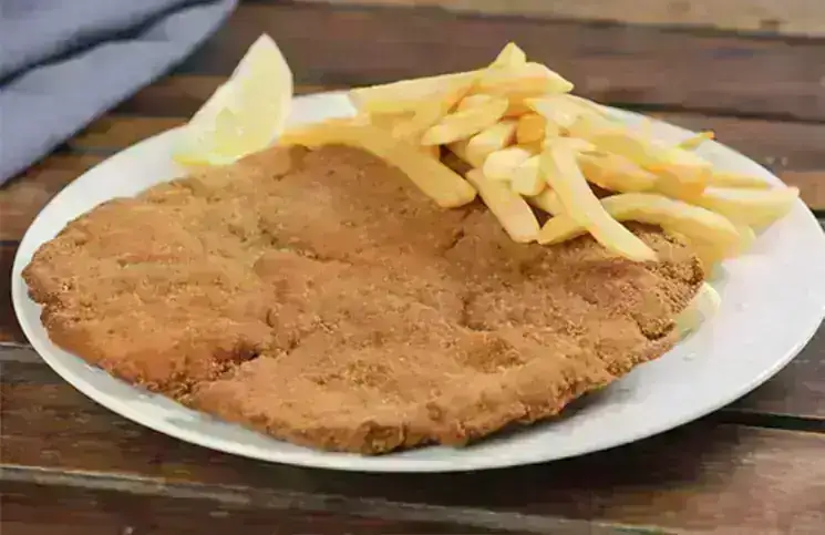 Shnitzel de pollo con papas 