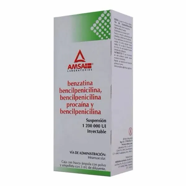 Benzatina/bencilpenicilina/procaina/ y bencilpenicilina suspension 1,200 000 ul iny