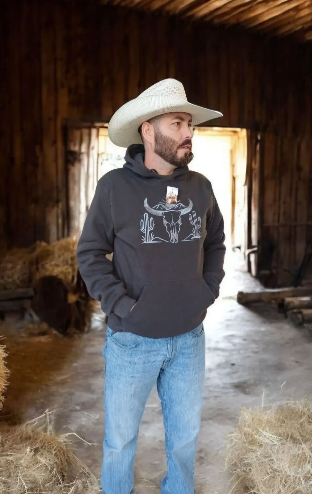 SUDADERA VAQUERA BORDADA UNISEX