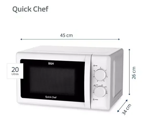 Microondas Bgh 20L B120M20 Blanco 3