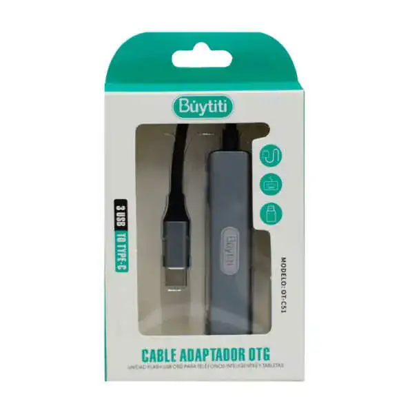 Cable Adaptador Otg Tipo C Con 3 Puertos USB 