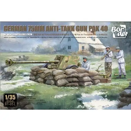 1/35 Border Model German 7.5cm Anti-Tank Gun PAK 40 w/Winter Artillerie Crew