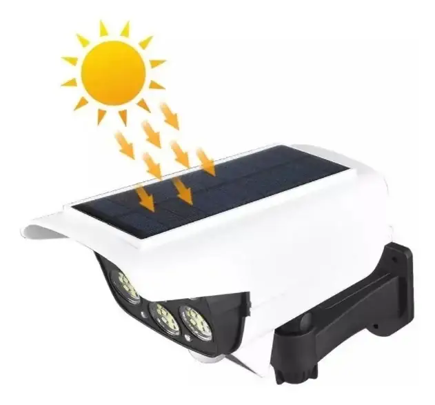 Camara Simulada De Seguridad Luz LED Exterior  4