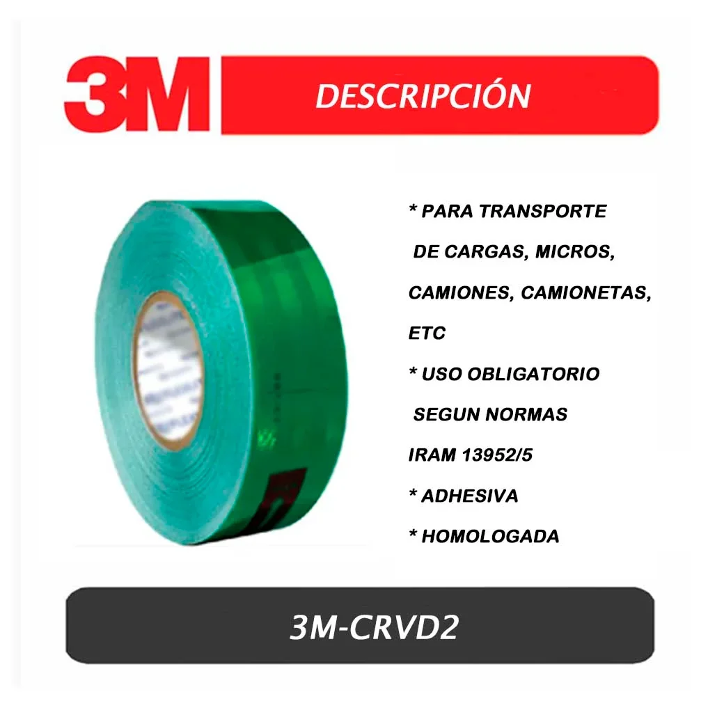 CINTA REFLECTIVA 3M (Rollo/50Yd) Verde 2"