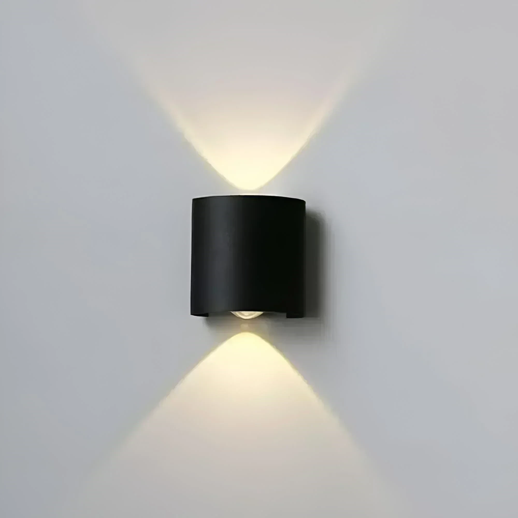 APLIQUE PARED LED DECO NEGRO PC IP65 2X2W 3000K