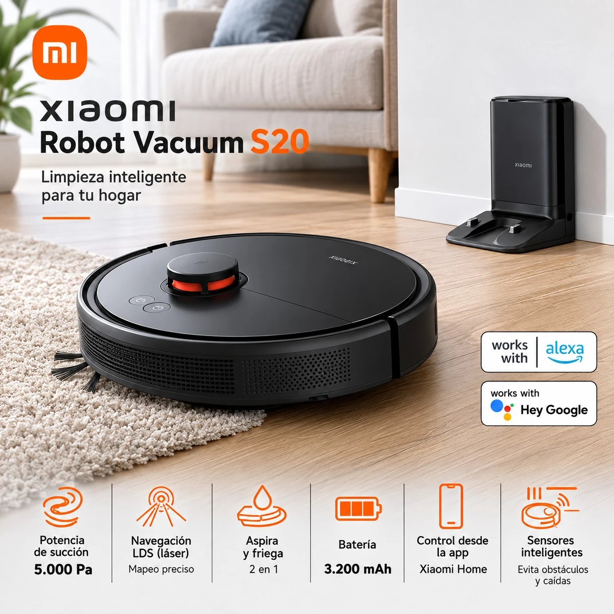 ASPIRADORA ROBOT XIAOMI S20 CON ALEXA