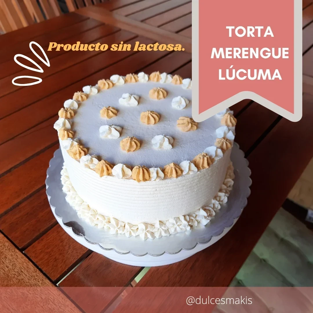 Torta Merengue Lúcuma Congelada Sin Lactosa. 20 Personas.