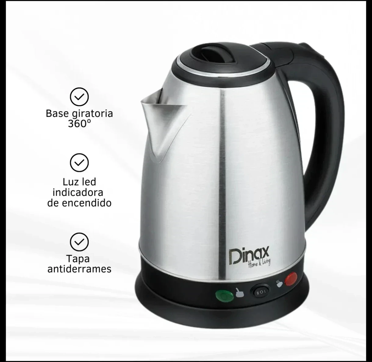 Pava eléctrica Dinax corte mate 1.8lt 2