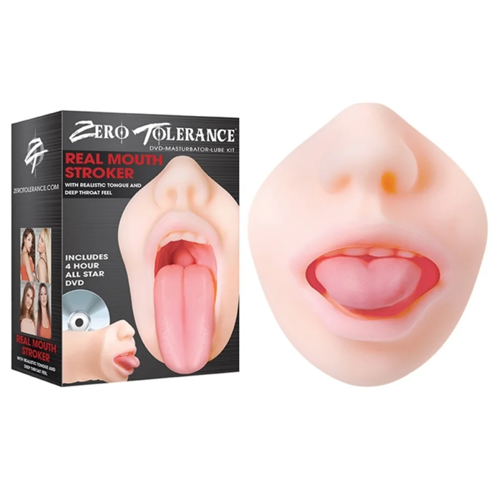 ZERO TOLERANCE REAL MOUTH STROKER MASTURBATOR WITH DVD