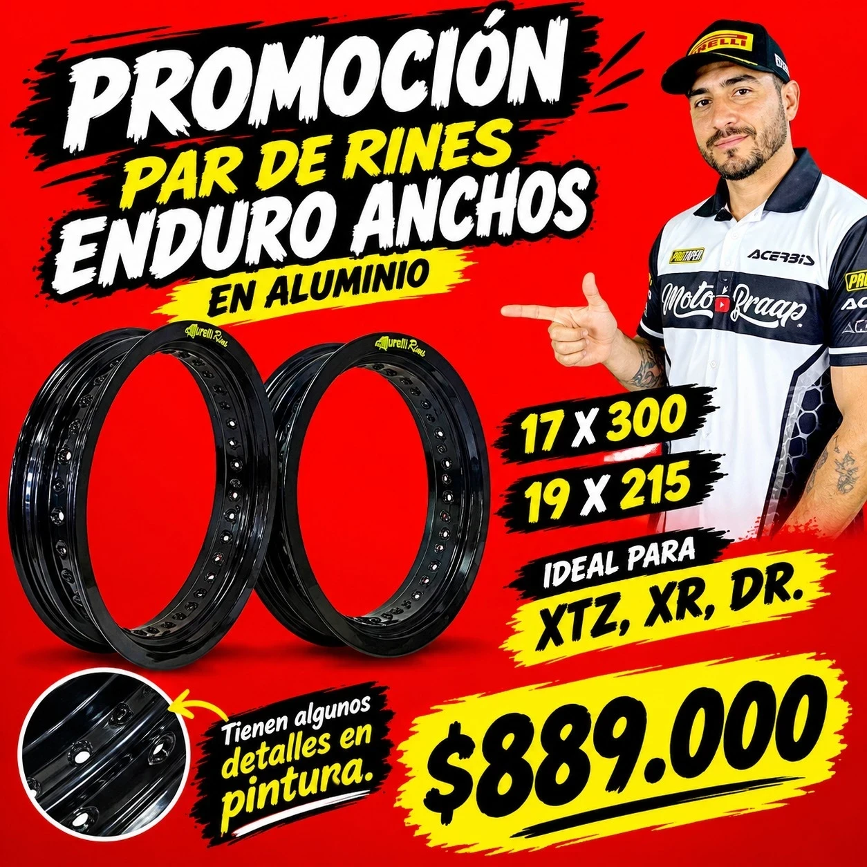 PROMOCIÓN RINES MURELLI ENDURO 17X300 / 17X215 