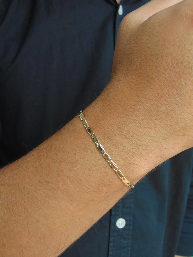 PULSERA RODIO DOR HOMBRE TEJIDO CARTIER DIAMANTADA 3MM | 19CM LARGO  2