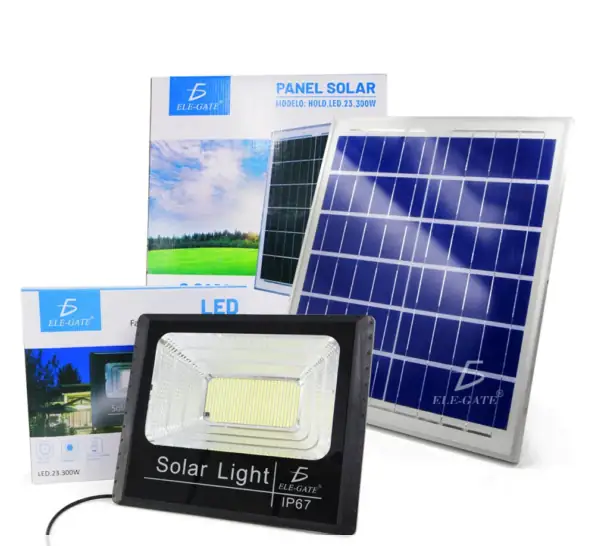 Reflector LED 300W Con Panel Solar 
